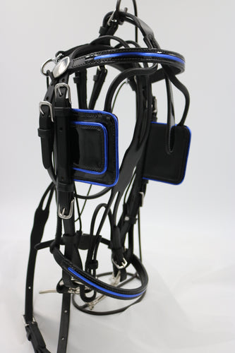 FIRST IMPRESSION LEATHER SHOW HARNESS- BLUE