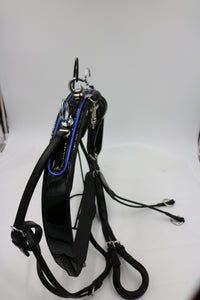 FIRST IMPRESSION LEATHER SHOW HARNESS- BLUE