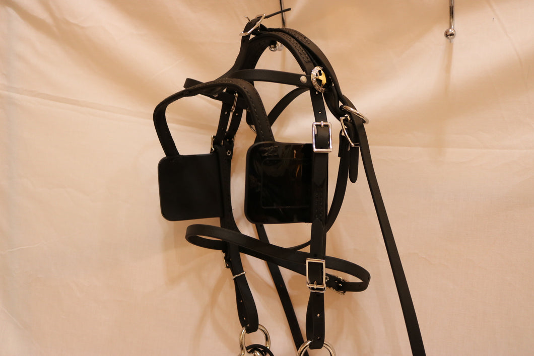 Biothane Driving Bridle with Square Blinders