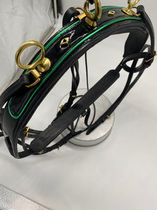 FIRST IMPRESSION LEATHER SHOW HARNESS-GREEN